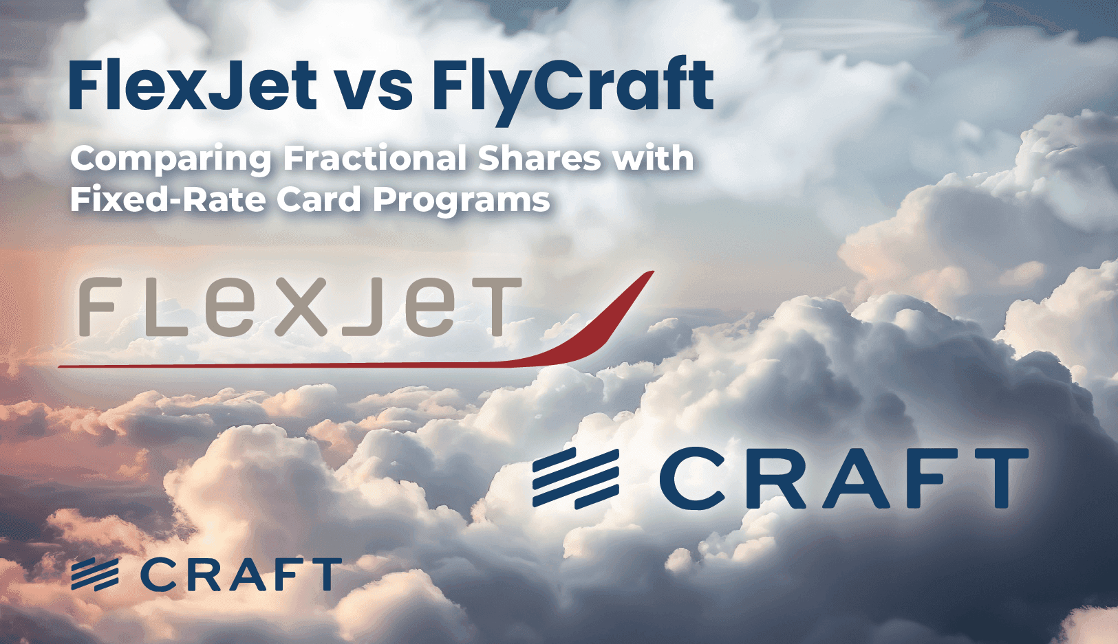 Comparison card showing the Flexjet and Craft logos above the clouds