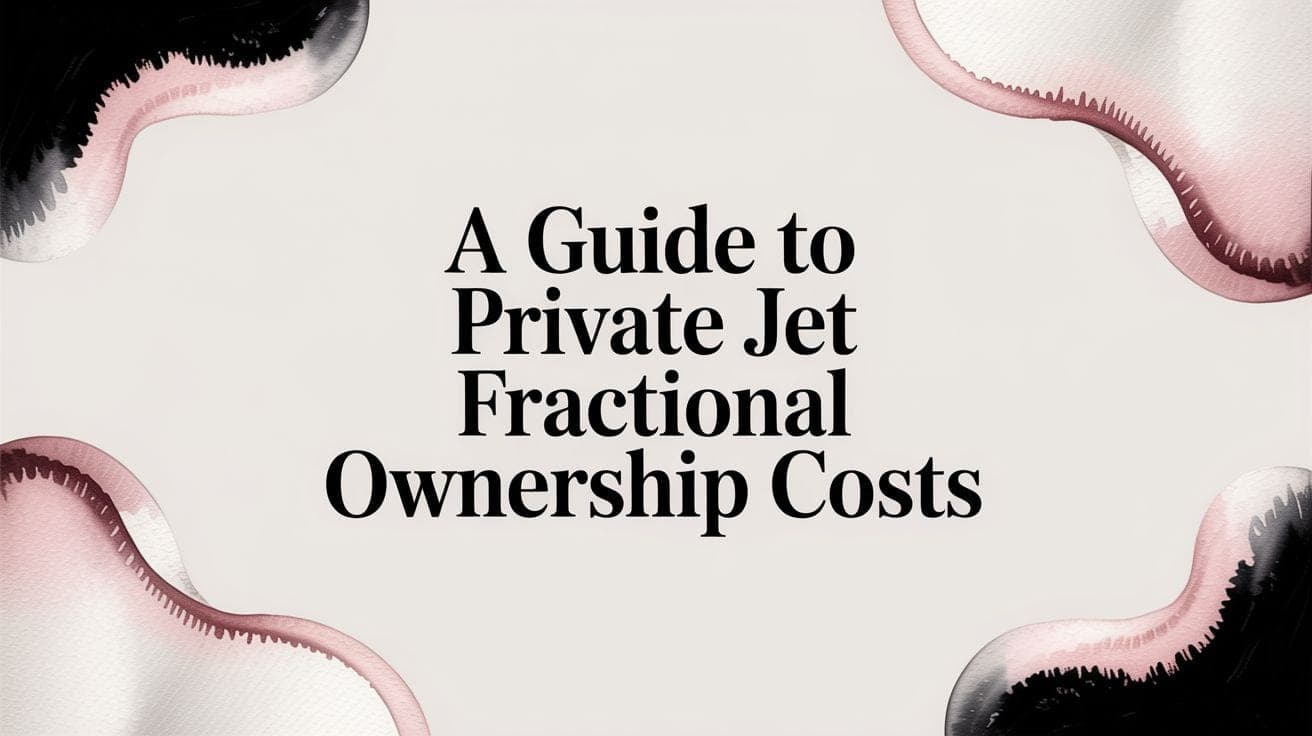 Title card for a guide to private jet fractional ownership costs