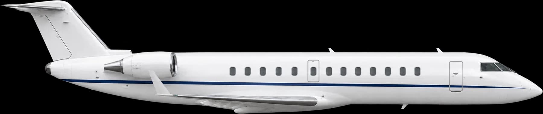 Illustration of the Bombardier CRJ200 regional jet the Challenger 850 is built on, side view