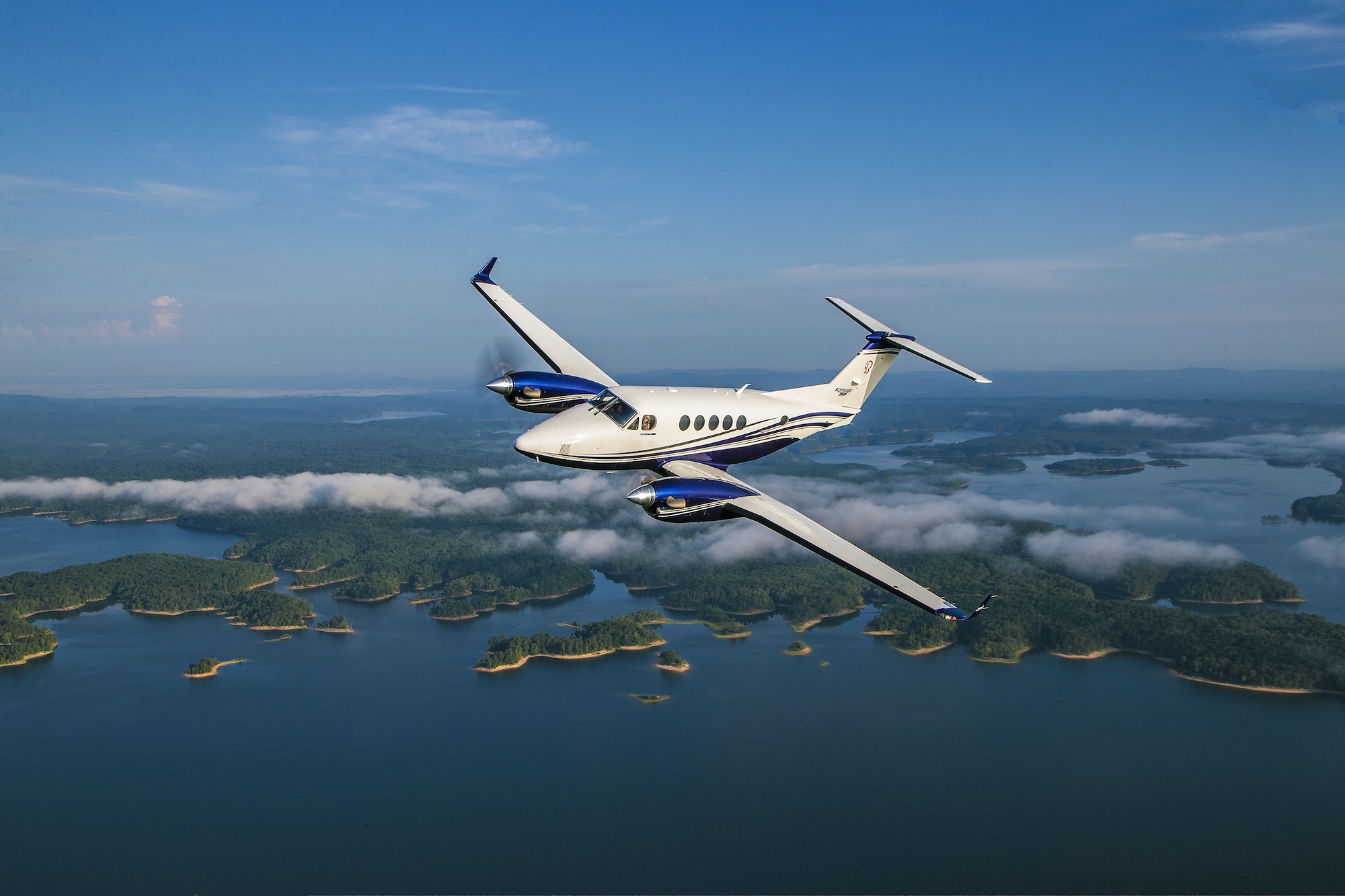 Exterior of king air 260 in flight