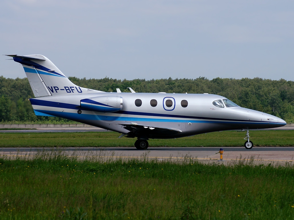 Beechcraft Premier IA exterior on the ground at airport with registration VP-BFU