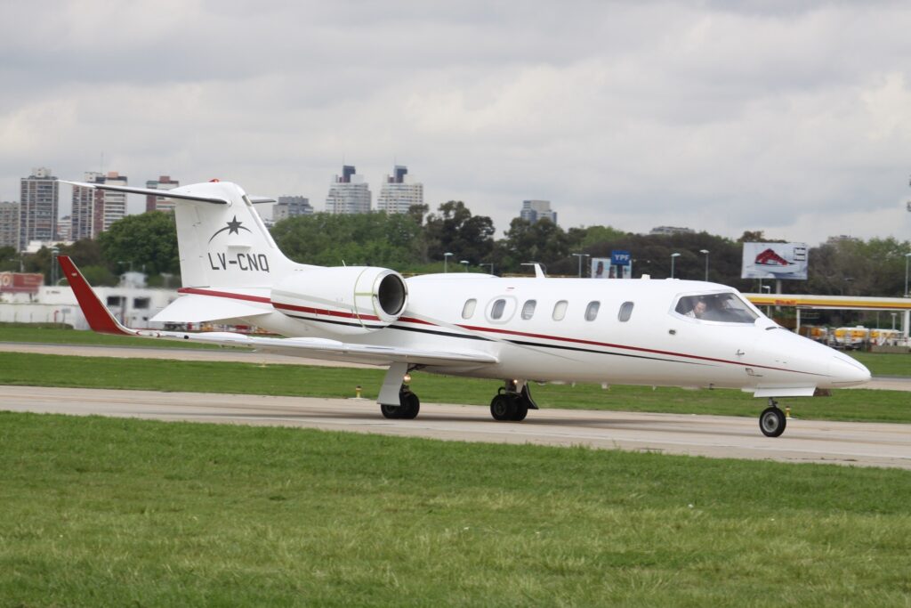 LV-CNQ Learjet 31 taxiing at airport