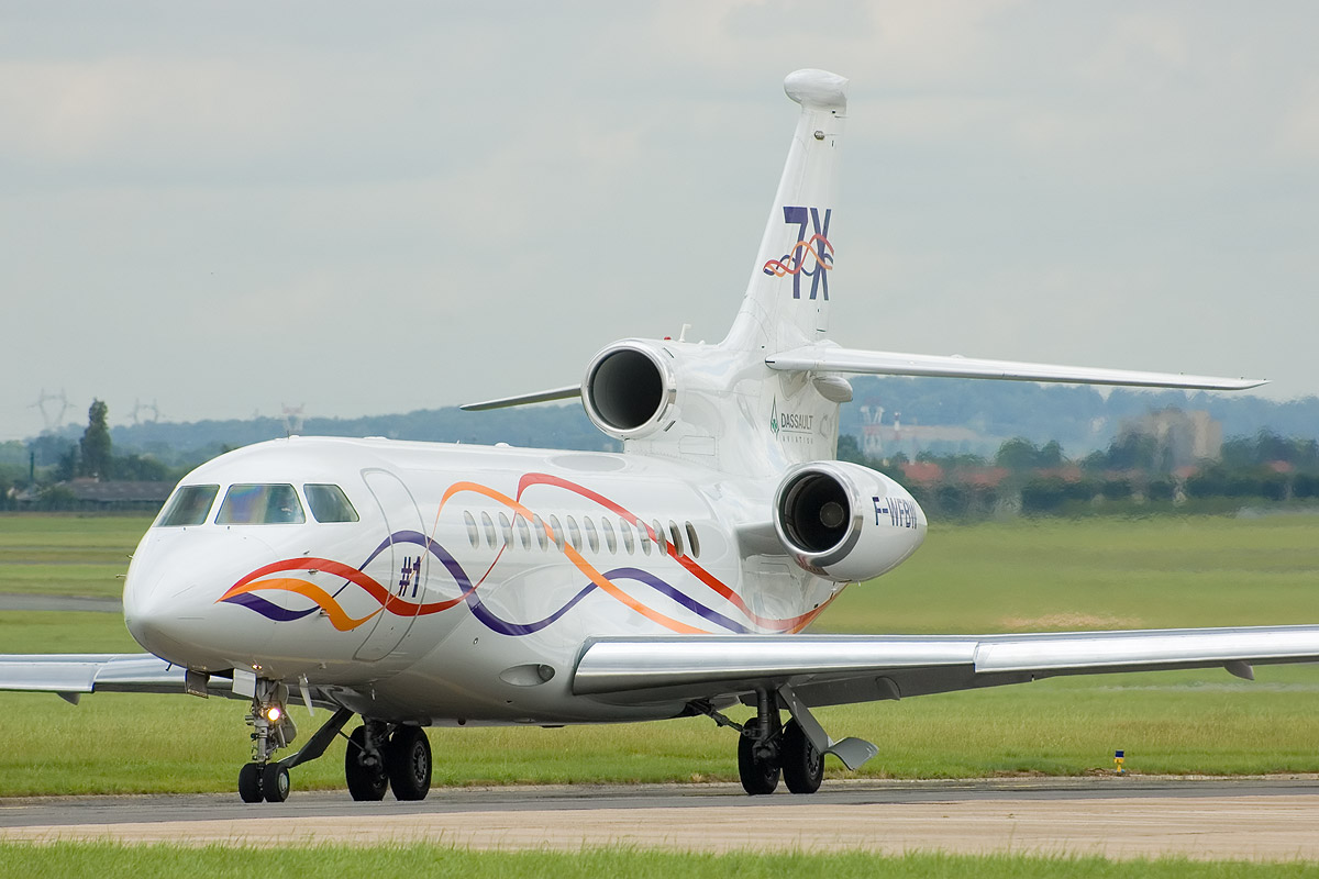 Dassault Falcon 7X on ground at airport