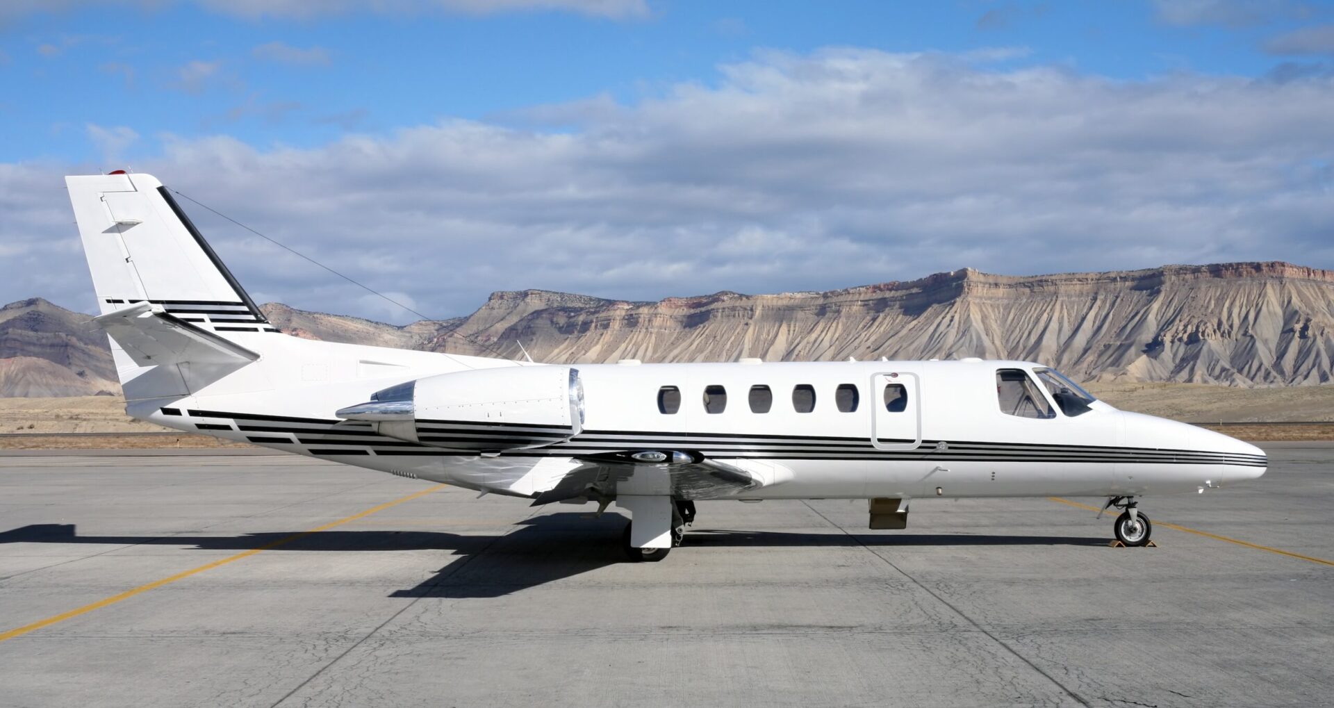Cessna Citation II side view in Colorado airport