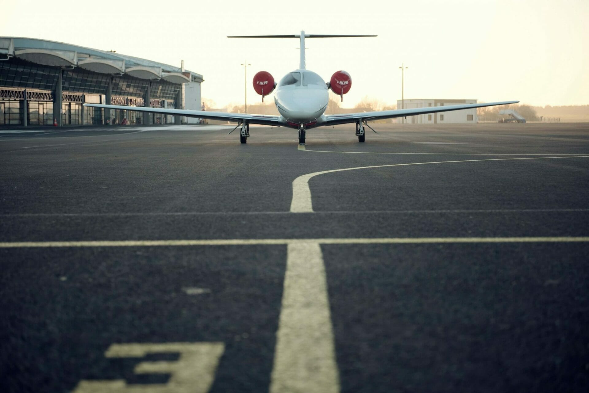 private jet waiting on apron